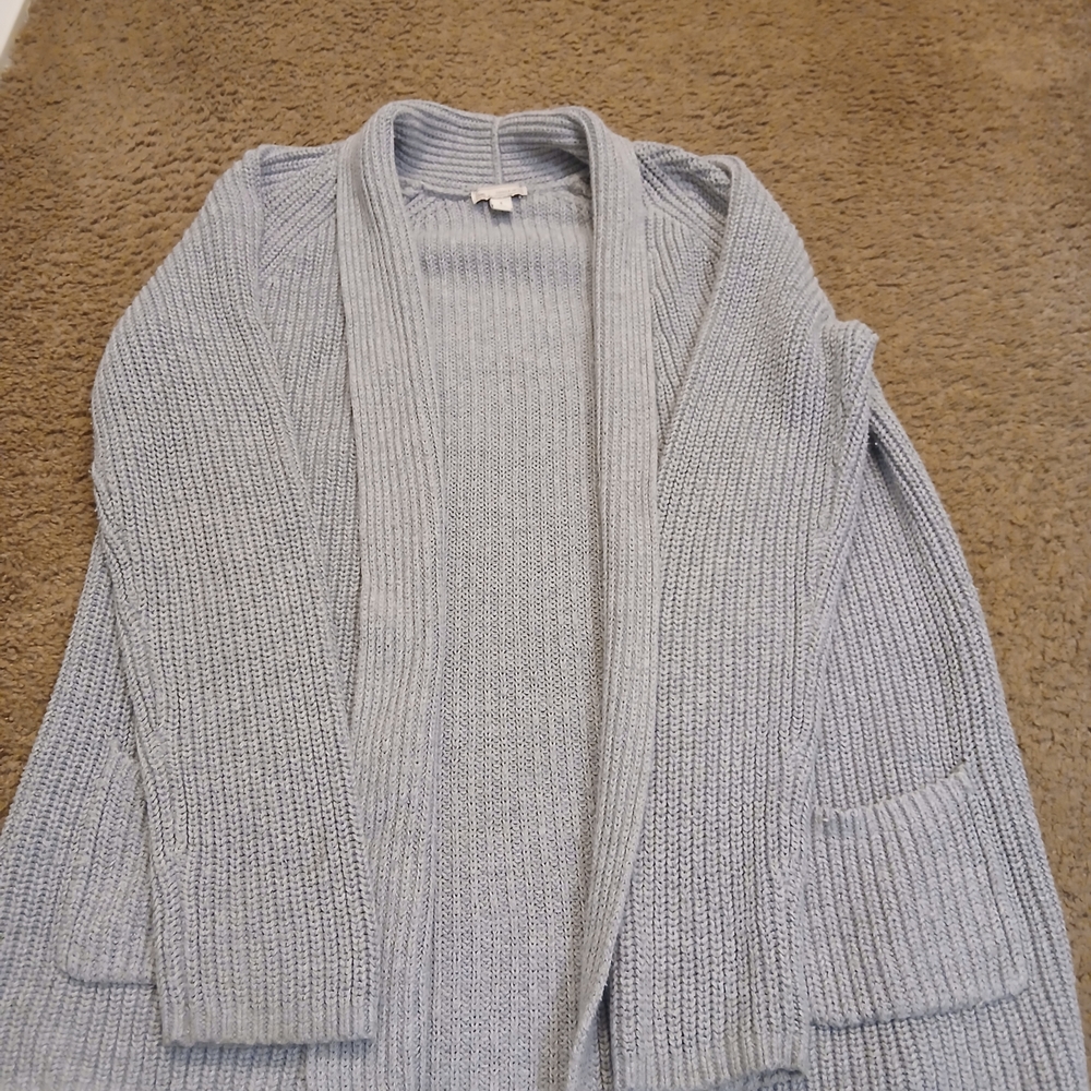 Light Gray Knit Open Cardigan